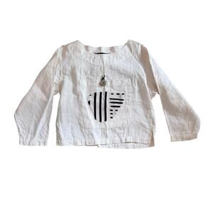 VTG 100% Linen Joy Burton My Tribe Boxy Ivory Tunic Medium